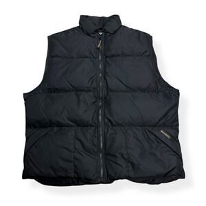 Woolrich John Rich & Bros Black Down Vest Nylon Puffer Outdoor Women's Size XL
